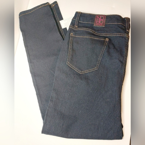 "Blue Black" NO BO Junior size 17 (4) Button Close Denim Jeans - Picture 3 of 5